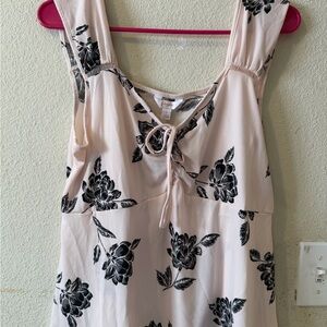 Candie's Pink Floral Lace-Up Tank Top